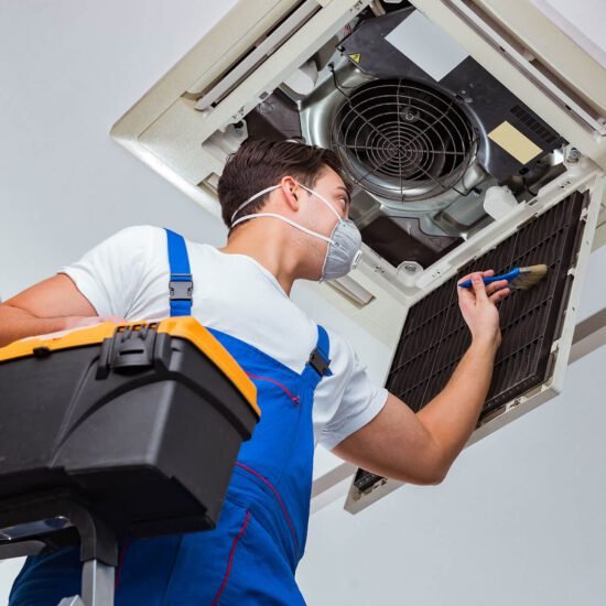 AC technician at work